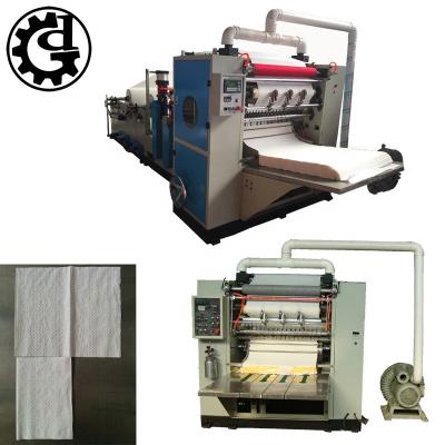 China Factory Automatic Embossing Facial Tissue V Folded Face Tissue Paper Cutting Making Machine for sale