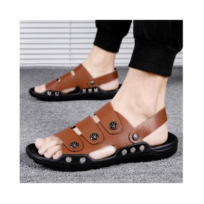 China Fashion Trend New Arrival Summer Men Slipper High Quality Beach Leather Casual Sandals AL66 for sale