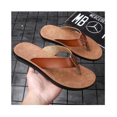 China Fashion Trend New Arrival Mens Flip Flops Summer Slipper High Quality Beach Leather Casual Sandals A1004 for sale