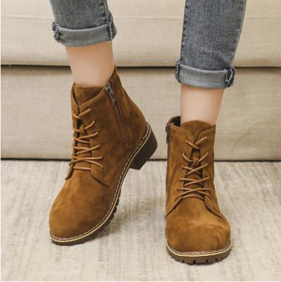 China Martin news 2022 fashion trend women's short boots lace-up large size main platform women's short boots for sale