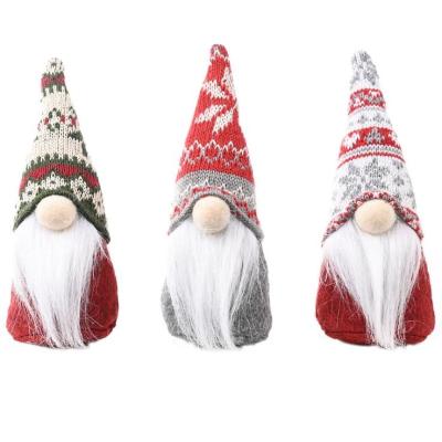 China Knit Christmas decoration hat forest old man figure snowflake knitted ornaments creative faceless 2021 new doll for sale