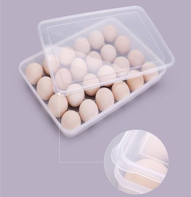 China Wholesale Viable Clear Rectangle Container Design Beauty Egg Fridge Plastic Egg Holder Cabinet Storage Box With Lid for sale