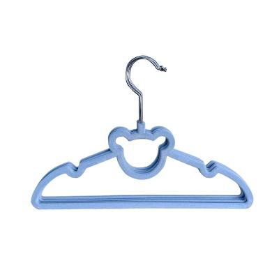 China Amazon Hot Seller Cute Velvet Kids Bathroom Coat Hanger Notched Shoulder and Non Slip Design for Newborn to Toddler Clothes for sale