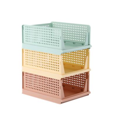 China Living Room Clothes Drawer Type Pull-Out Folding Storage Box Shelf Plastic Layer Separation Storage Box for sale