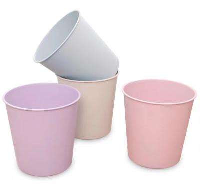 China Circular Cute Type Without Lid Mini Waste Toilet Paper Bin Sustainable Toilet Waste Bin Household Desktop Trash Press Basket for sale