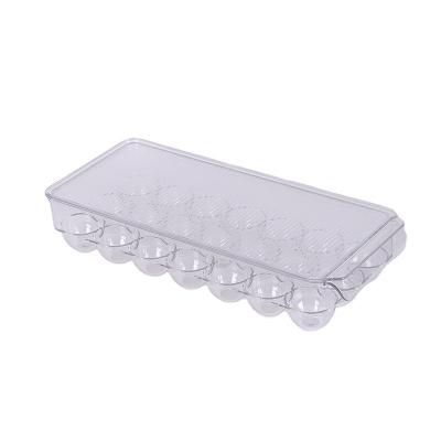 China 12/14/21 Viable Transparent Stackable Plastic Egg Fridge Storage Racks Shockproof Storage Boxes Box With Lid for sale