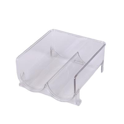 China Viable Clear Plastic Wine Rack Beverage Beer Fridge Storage Rack Kitchen Wine Storage Box Display Rack for sale