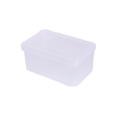 China Transparent Organizer Storage Boxes Buffet Drain Food Container Bins Fridge Freezer Freshness Storage Refrigerator Organizer for sale