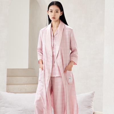 China China Supplier Breathable Plus Size Long Robe V-Neck Ice Silk Women's Pajamas for sale