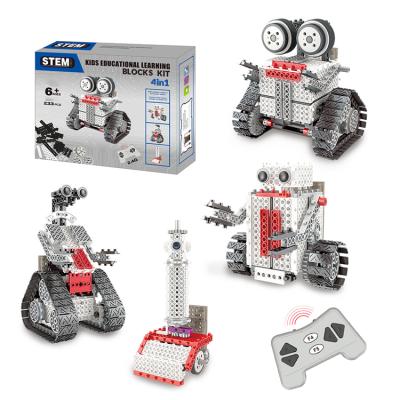 China Building Toy 233PCS 4 Ways 2 Frequency Radio Control Robot Toys 4in1DIY Educational Bricks Building Block for sale