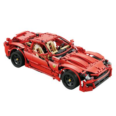 China Building Toy Decool Red Race Car Sports Car Boy Collected Puzzle Toys Bricks Boy Compatible With Legou for sale