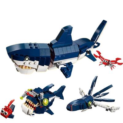 China Building Toy Decool Deep Sea Creatures Sharks Varied Building Blocks Kids Puzzle Toy Compatible With Legoings Boy Gift for sale