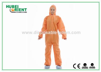 China SMS Protector de chalecos de protección naranja desechables/trajes desechables de material peligroso para laboratorio/fábrica en venta