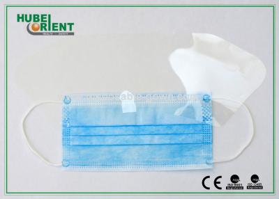 China Protective PP Disposable Face Mask White Blue with Splash Visor for sale