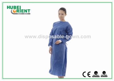 China Vestidos quirúrgicos desechables e impermeables ecológicos con muñeca de punto para uso hospitalario en venta