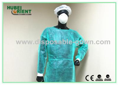 China Water Resistance Light-weight PP Disposable Isolation Gowns with Knitted Wrist for sale