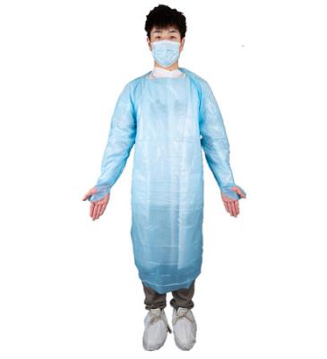 Chine Prix d'usine Vêtement de protection CPE pour usage médical avec menottes à boucle pour hôpital à vendre