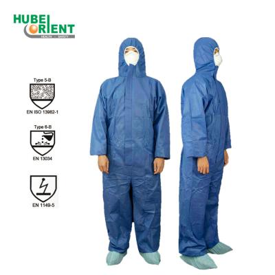 Китай Тип 5/6 Coverall ODM OEM SMS SMMS защитный с аттестованным CE продается