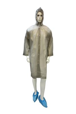 China waterproof colorful Disposable Use EVA Raincoat With Elasticated Hood for sale