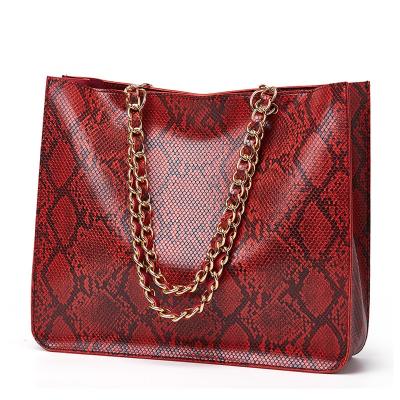 China Fashion\Comfortable\Durable\Oversized Multicolor Leather Tote Purse Faux Python Snakeskin PU Shoulder Bucket Lady Bags For Women for sale