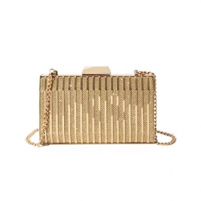 China Hollow Out Design Fashionable Women Gold Clutch Evening Bag Hollow Cage Case Metal Mesh Clutch Purse Evening Ball Prom Hard for sale