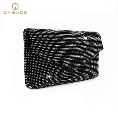 China Small Soft Rhinestone Full Rhinestone Envelope Clutch Wallet for Women Gold Wedding Party Evening Clutches and Purses for Girls for sale