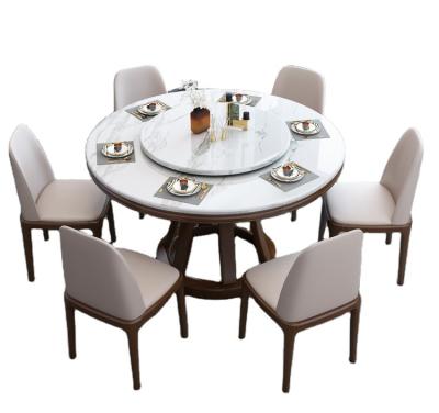 China \ Customized Good Quality Round Marble Table White Marble Extendable Dining Table for sale