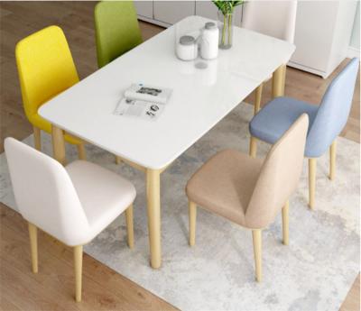 China / 2020 New Home Large Slab Dining Table Fashion Simple Dining Table Cover Solid Wood Set for sale