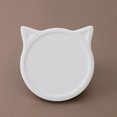 China New Design Viable Dog Cat Head Shape Custom Coasters Set UV Printing Pet DIY Blank Animal Ceramic Coaster for sale