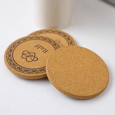 China Sustainable Absorbent Coaster White Coaster Set Custom UV Print Around Cork Coaster for sale