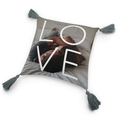 China Anti-pilling Love Photo Template Personalized Couple Throw Pillow Case for sale