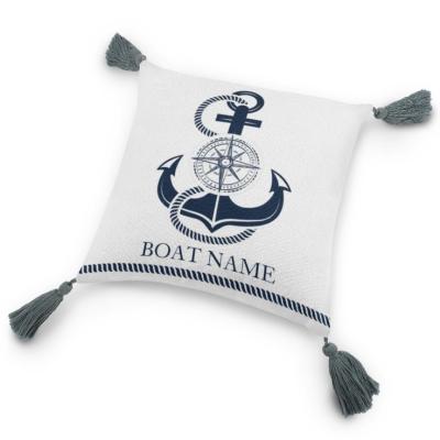 China Nautical Boat Name Anti-Pilling Anchor Blue Tile Case for sale