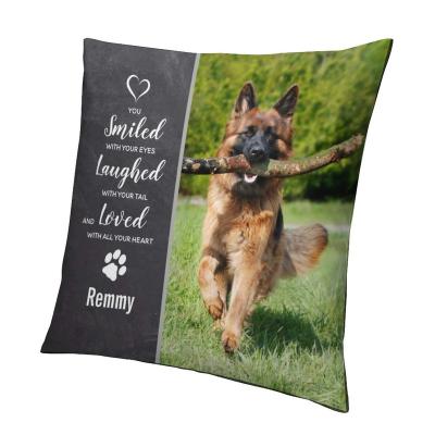 China Anti-Static Dog Sympathy Keepsake Pet Loss Memorial Photo Pillow Case for sale