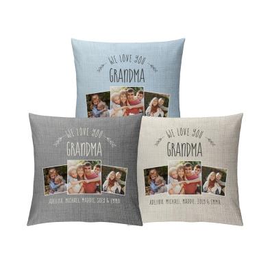 China Anti-Static Custom Grandma Photo Collage Rustic Modern CreamPillow Case for sale