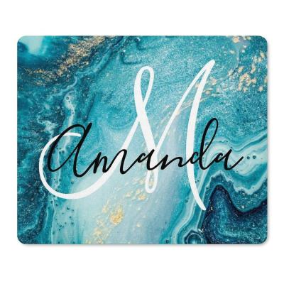 China Water Resistance Monogram Blue Marble Abstract Mouse Pad for sale