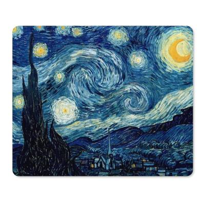 China Water Resistance Starry Night by Vincent Van Gogh Mouse Pad for sale