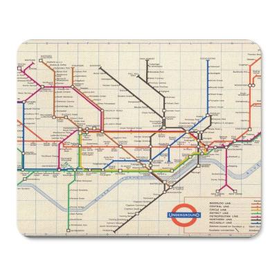 China Water Resistance Underground London Map Mouse Pad for sale