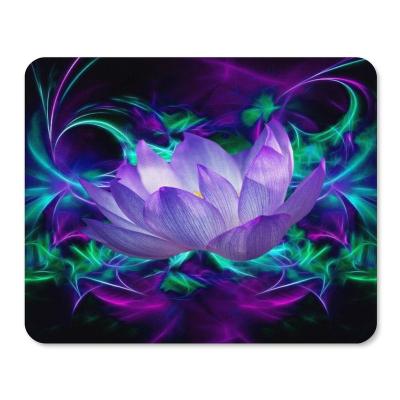 China Water Resistance Purple Lotus Flower And Its Meaning Mouse Pad for sale