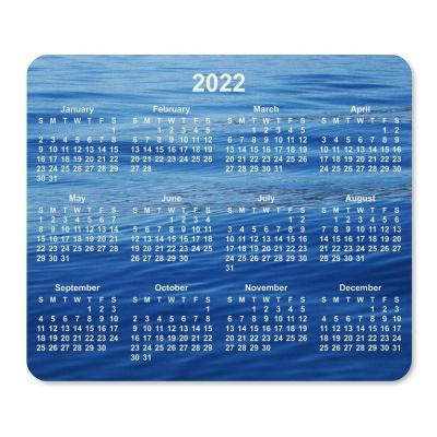 China Water Resistance Blue Water Photo 2022 Calendar Mouse Pad for sale