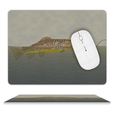 China Water Resistance Fly Fishing Brown Trout Mouse Pad for sale