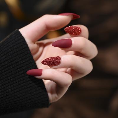 China 2021 New Design Luxury 24PCS Press On Nails Full Cover Artificial Fake Nails Beauty Personal Care for sale