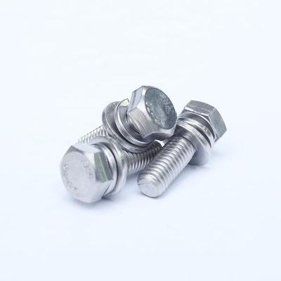 China Home Appliance Equipment DIN9074 M12 Stainless Steel External Hex Bolt With Gasket Combination Screw for sale