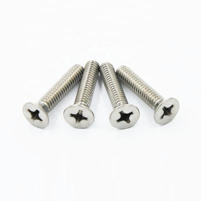 China DIN965 304 Countersunk Stainless Steel Cross Recessed Flat Head Machine Screw for sale