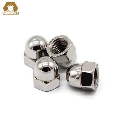 China DIN1587 18-8 Stainless Steel Mining Connecting Arched Hex Head Cap Nut for sale