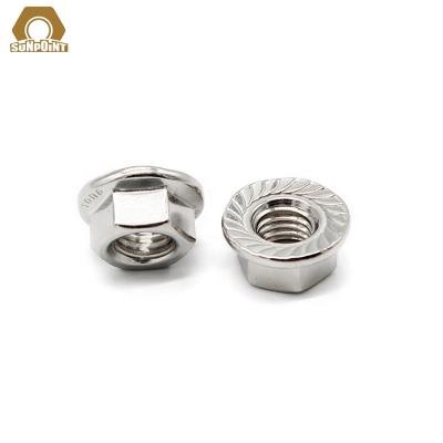 China Heavy Industry Stainless Steel Hex Flange Serrated Nut for sale