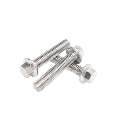 China 304 Stainless Steel Flange Bolt GB5787 Anti Slip External Hexagon Trim Bolt Toothed Flange Screw for sale