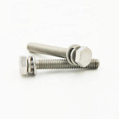 China GB9074.17 M4/5/6/8/10/12 304 External Hex Pan Stainless Steel Combination Screws for sale