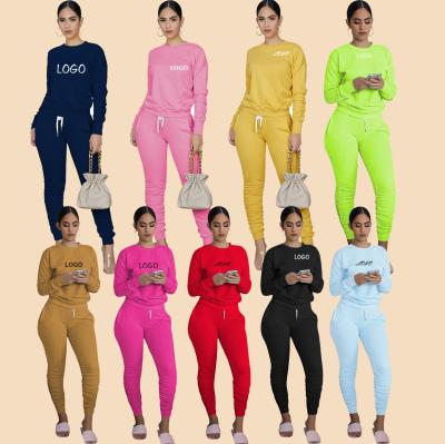 China 2021 Autumn ladies warm leisure QUICK DRY two piece long sleeve sports suit multicolor optional. for sale