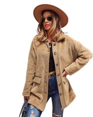 China QUICK DRY Women 2021 Thick Winter Fashion Polyester Coats Females Plus Size Ladies Jackets Solid Color Long Coat Warm Overcoats for sale