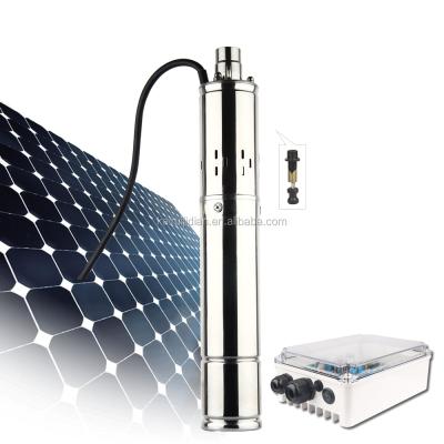 China Developing World Brushless Deep Well Well Solar Water Solutions DC Borehole Pump Set for sale